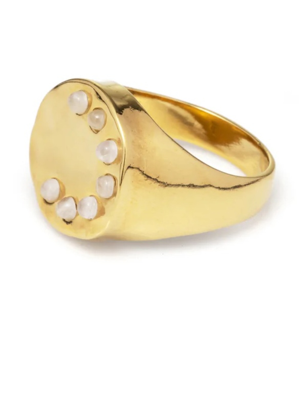 Rose Quartz Signet Ring 24k Gold Plated NWOT - Picture 5 of 8